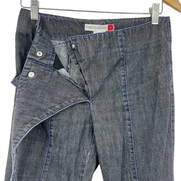 Vintage Y2K Jean Charles Castelbajac Jeans Flare Leg Gray/Black 42 - Picture 5 of 9